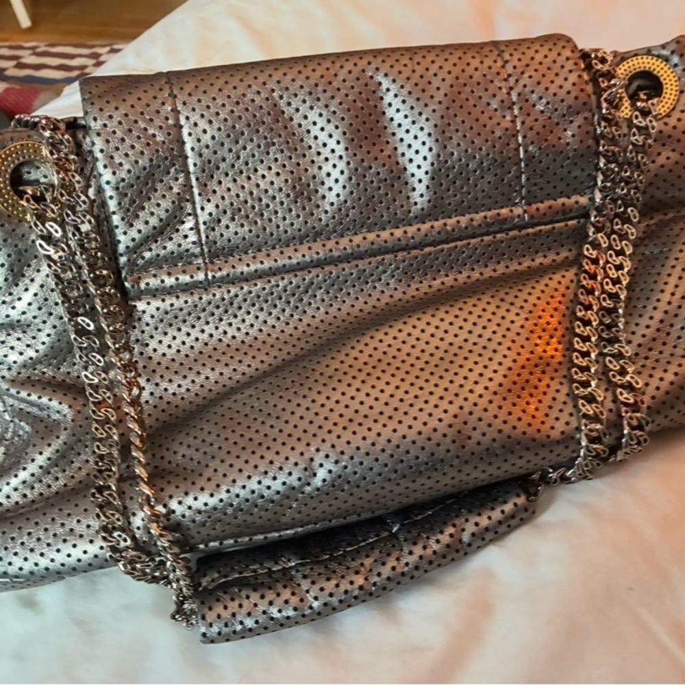 CHANEL Silver Perforated Shoulder Bag - Picture 8 of 8
